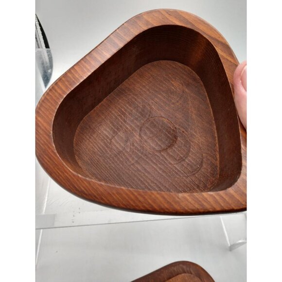 Heart-Shaped Wooden Trinket Box With Carved Lid 5" x 5" x 2" - Picture 2 of 9